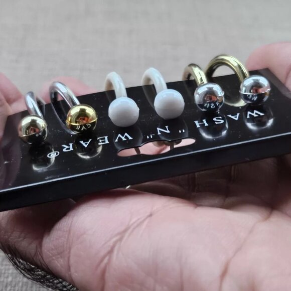 Lot of 6 Earrings Stud/Hoop Fashion Jewelry Wash N Wear Water Proof Earrings - Picture 2 of 11